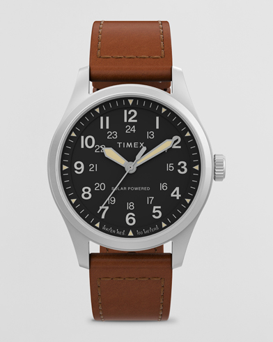 Men | Leather strap | Timex | Field Post Solar Watch 36mm Brown/Black