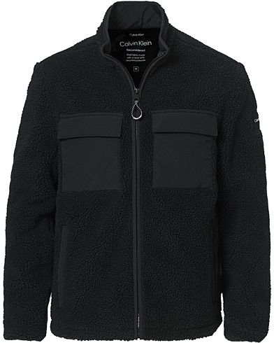  |  Mix Media Fleece Full Zip Sweater Black