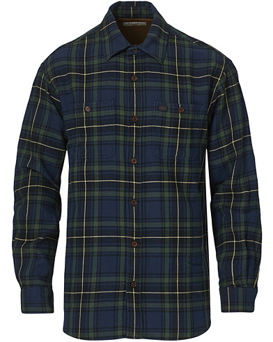 Flannel Shirts |  Filip Flannel Checked Shirt Navy