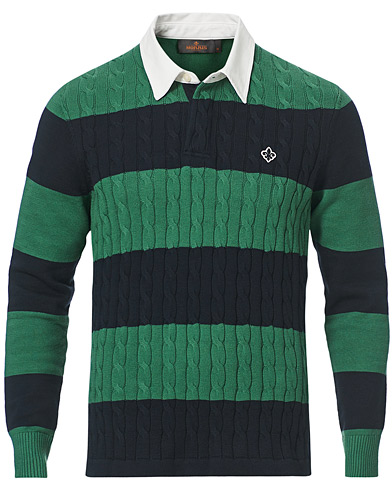 Rugby Shirts |  Garrison Cable Rugger Green/Blue