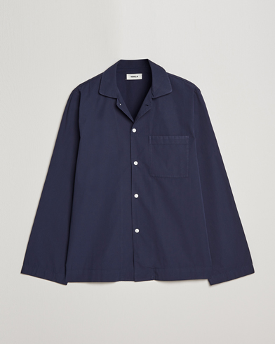 Men | Recycled Menswear | Tekla | Poplin Pyjama Shirt True Navy