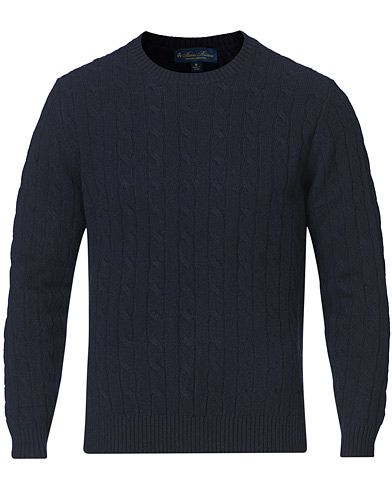  |  Lambswool Cable Crew Neck Navy