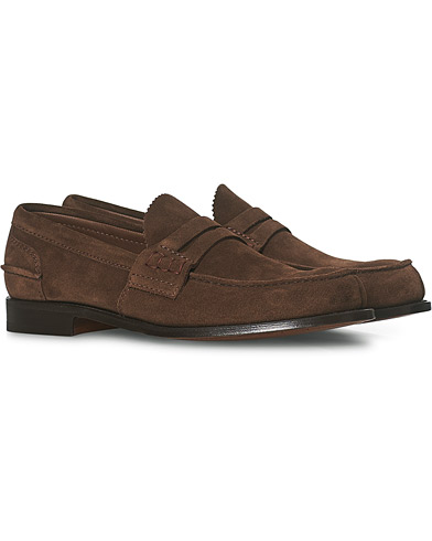 Men | Handmade Shoes | Church's | Pembrey Suede Penny Loafers Sigar Brown