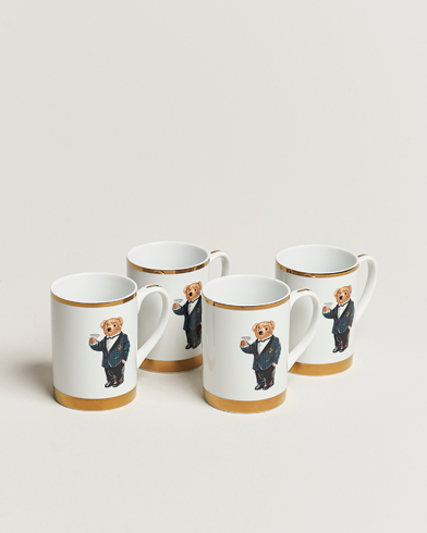 Men | For the Home Lover | Ralph Lauren Home | Thompson Bear Porcelain Mug Set 4pcs White/Gold