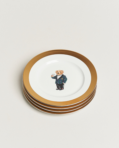 Men |  | Ralph Lauren Home | Thompson Bear Porcelain Plate Set 4pcs White/Gold