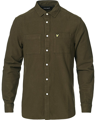 Flannel Shirts |  Brushed Twill Shirt Olive
