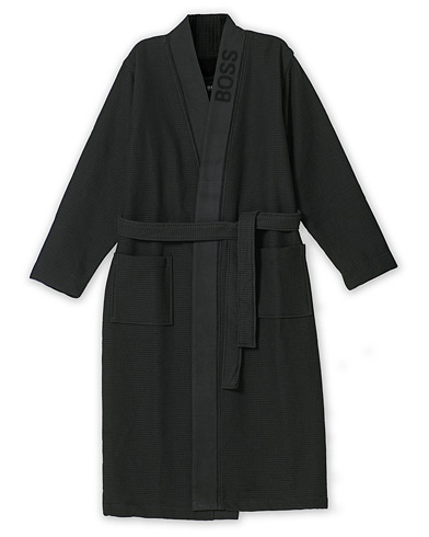 Pyjamas & Robes |  Waffle Kimono Black
