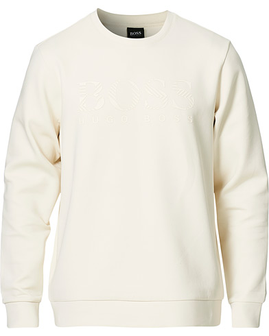 Men | Sweaters & Knitwear | BOSS Athleisure | Salbo Iconic Logo Sweatshirt Open White