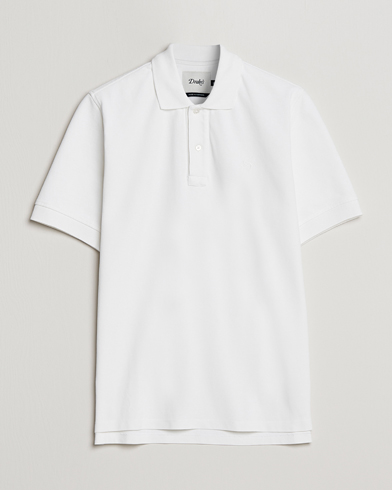 Men |  | Drake's | Short Sleeve Pique Polo White