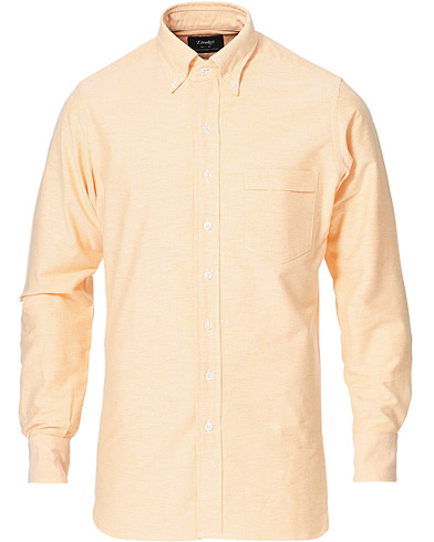 Men | Oxford Shirts | Drake's | Button Down Oxford Shirt Orange