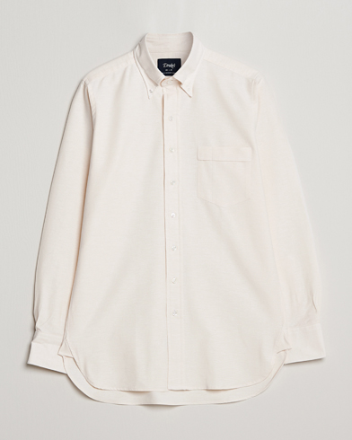 Men | Oxford Shirts | Drake's | Button Down Oxford Shirt Cream