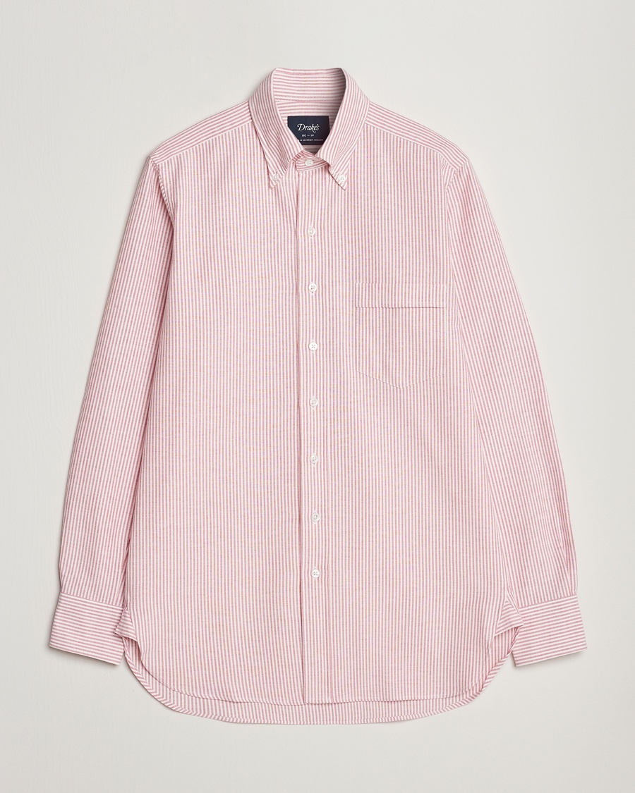 Striped Button Down Oxford Shirt White 