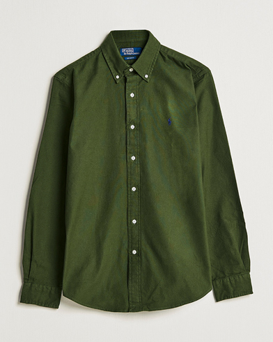 Men | Flannel Shirts | Polo Ralph Lauren | Custom Fit Brushed Flannel Shirt Army Green