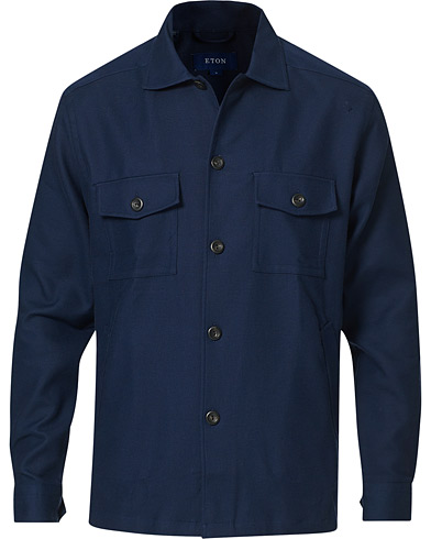  |  Two Face Twill Organic Cotton Overshirt Blue