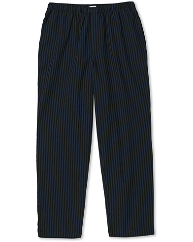 Sunspel Striped Cotton Pyjama Trousers Black/Navy