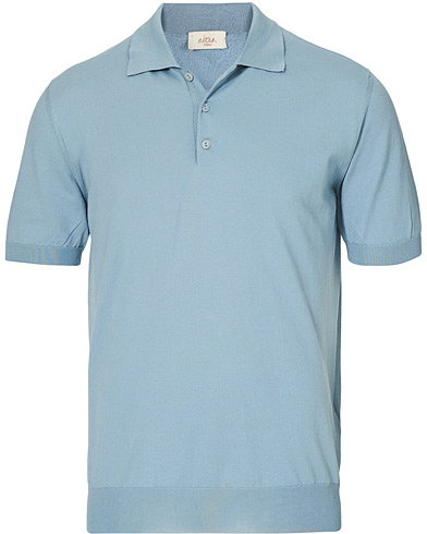 Summer Get Together |  Knitted Cotton Polo Light Blue