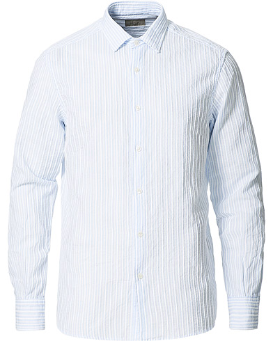 Casual Shirts |  Striped Seersucker Shirt Light Blue