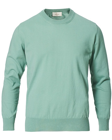 Crew Neck Jumpers |  Extrafine Cotton Crew Neck Pullover Mint