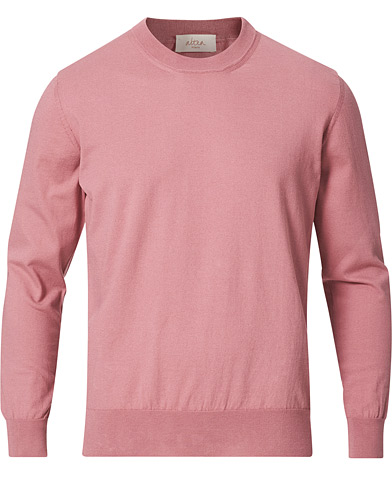 Crew Neck Jumpers |  Extrafine Cotton Crew Neck Pullover Pink