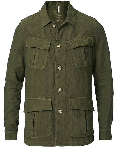 Men | Autumn Jackets | Altea | Linen Sahariana Military Green