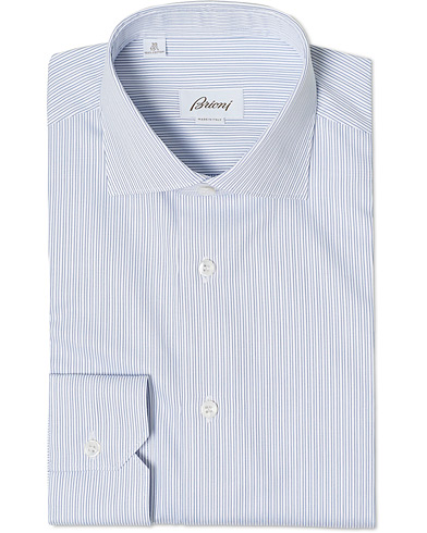 Men | Formal | Brioni | Slim Fit Dress Shirt Blue Stripe
