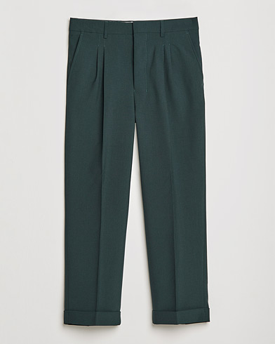 Men |  | AMI | Carrot Fit Wool Trousers Evergreen