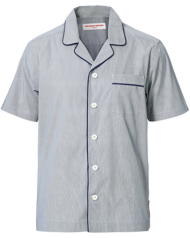Pyjamas |  Marne Cotton Lounge Shirt Navy/White Stripe