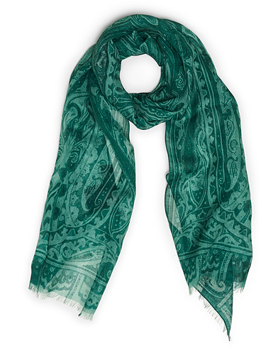 Dress Scarves |  Paisley Cashmere/Silk Scarf Green