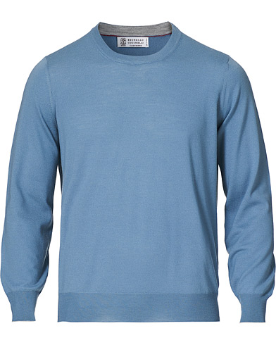Men |  | Brunello Cucinelli | Cashmere/Wool Crew Neck Sweater Indigo Blue