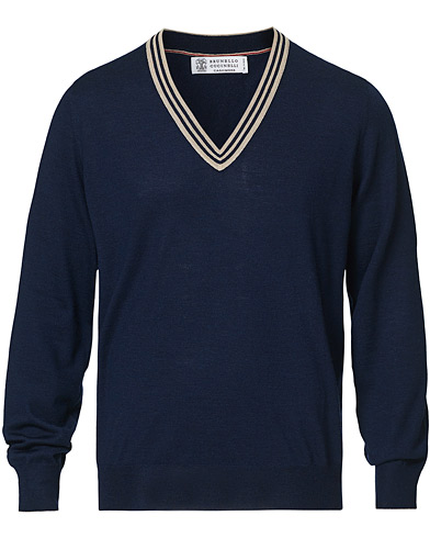  Cashmere/Wool Tennis Sweater Navy
