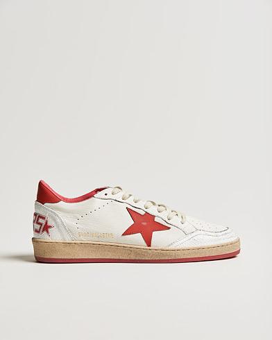 Men | White Sneakers | Golden Goose Deluxe Brand | Ball Star Sneakers White/Red