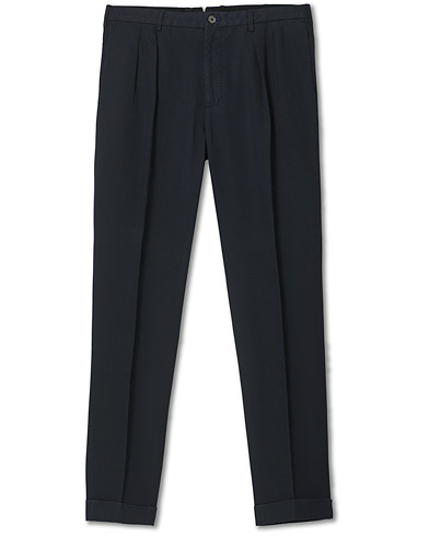 Men | Incotex | Incotex | Carrot Fit Pleated Trousers Navy