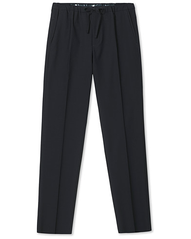 Suit Trousers |  Loose Fit Wool Ripstop Trousers Navy