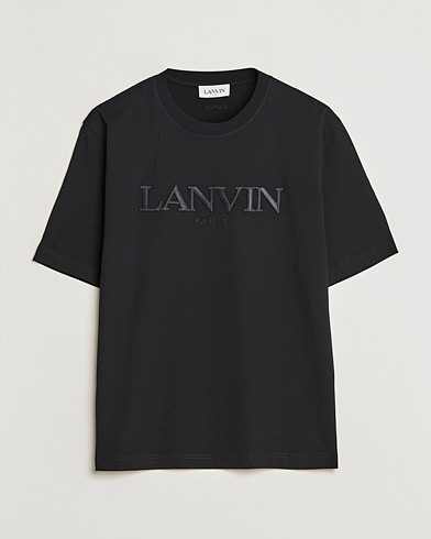 Men | Black t-shirts | Lanvin | Embroidered Tonal Logo T-Shirt Black