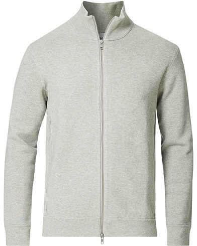 Men |  | NN07 | Luis Knitted Full-Zip Sweater Light Grey Melange