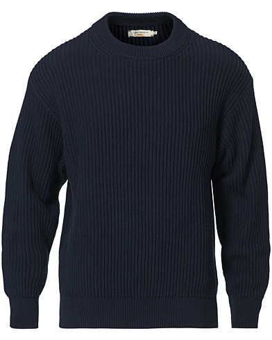 Organic Menswear |  Frank Chunky Rib Sweater Navy