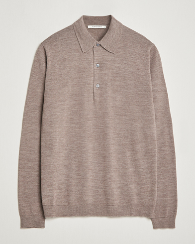 Men | Business & Beyond | A Day's March | Ambroz Merino Polo Taupe Melange