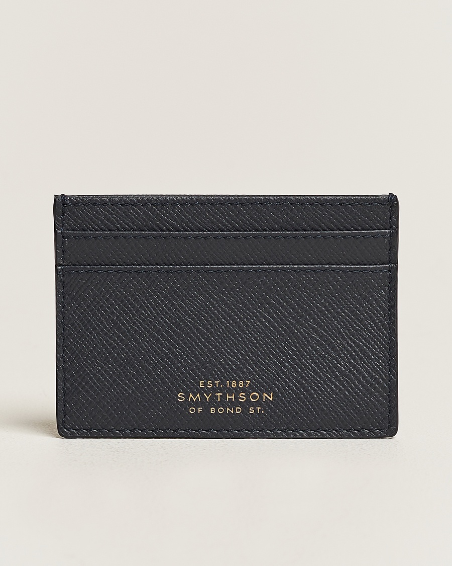 Smythson Panama Flat Cardholder Navy – Blue