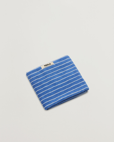 Men | Tekla | Tekla | Organic Terry Hand Towel Clear Blue Stripes