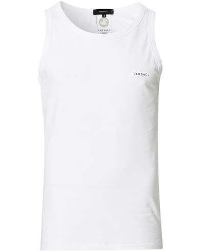 Men | T-Shirts | Versace | Logo Tank Top White