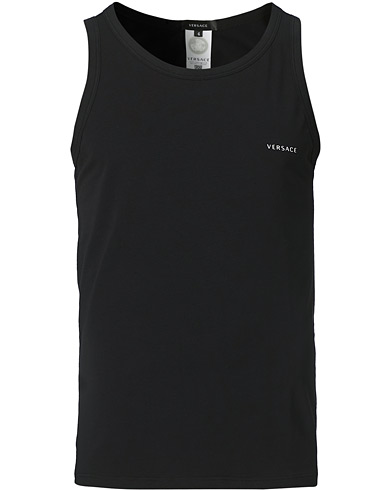 Men | Linen T-shirts | Versace | Logo Tank Top Black