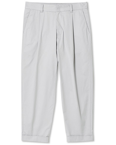 Men | Giorgio Armani | Giorgio Armani | Tapered Cotton Trousers Light Grey