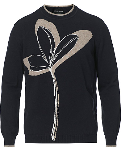 Men |  | Giorgio Armani | Intarsia Knitted Sweater Navy