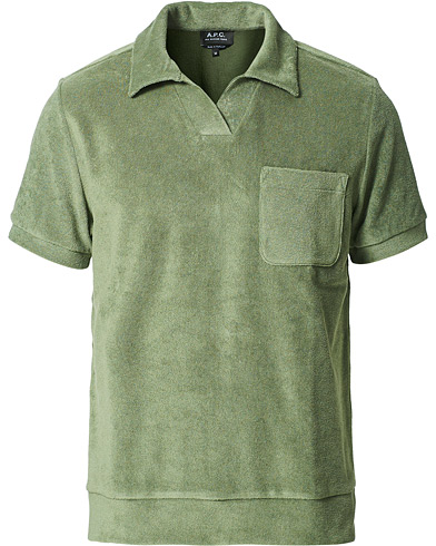 Short Sleeve Polo Shirts |  Agustino Short Sleeve Terry Polo Olive