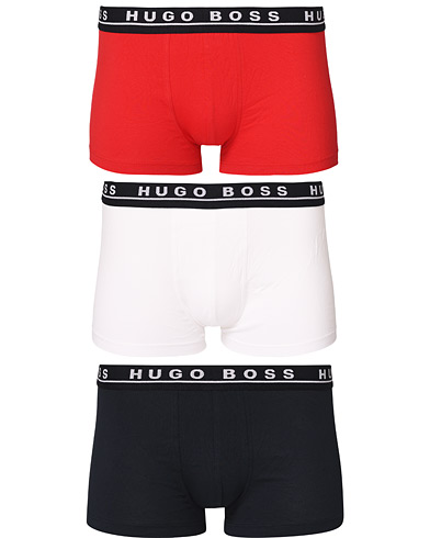 Men | Underwear & Socks | BOSS | 3-Pack Trunk Boxer Shorts Navy/Red/White