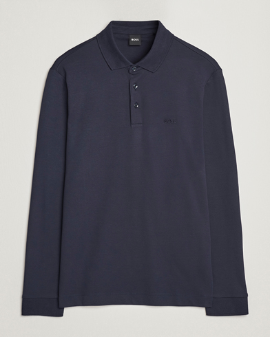 Men | Knitted Polo Shirts | BOSS | Pado Knitted Polo Shirt Dark Blue