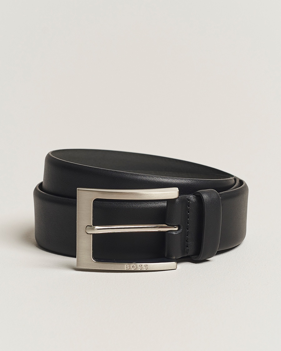 BOSS BLACK Barnabie Leather Belt 3,5 cm Black – Black