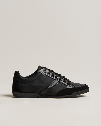 Men | Suede shoes | BOSS Athleisure | Saturn Low Sneaker Black