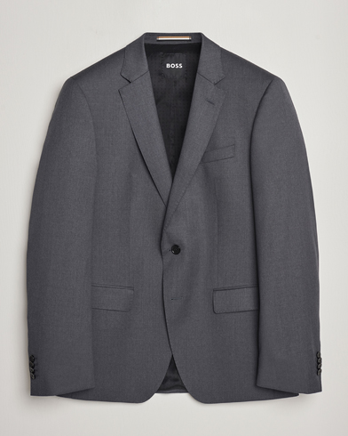 Men | Blazers | BOSS BLACK | Huge Slim Fit Wool Blazer Dark Grey