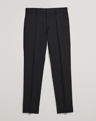Men | Suit Trousers | BOSS | Genius Slim Fit Wool Trousers Black
